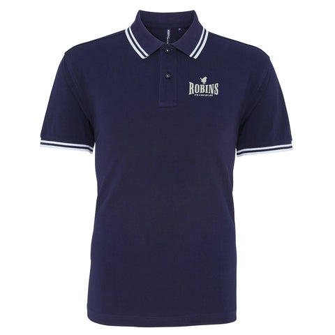 Robins It's a Way of Life Embroidered Tipped Polo Shirt