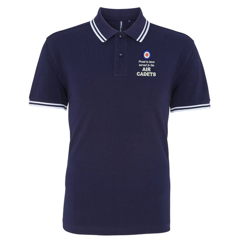 Proud to Have Served in The Air Cadets Embroidered Tipped Polo Shirt