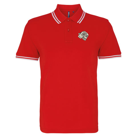 Retro Derby 1968 Embroidered Tipped Polo Shirt