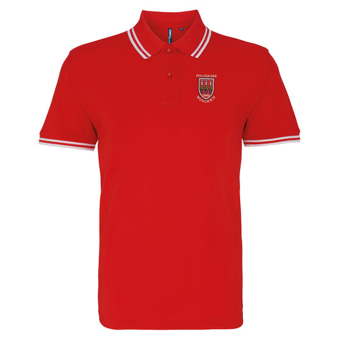 Retro Dial Square Embroidered Tipped Polo Shirt