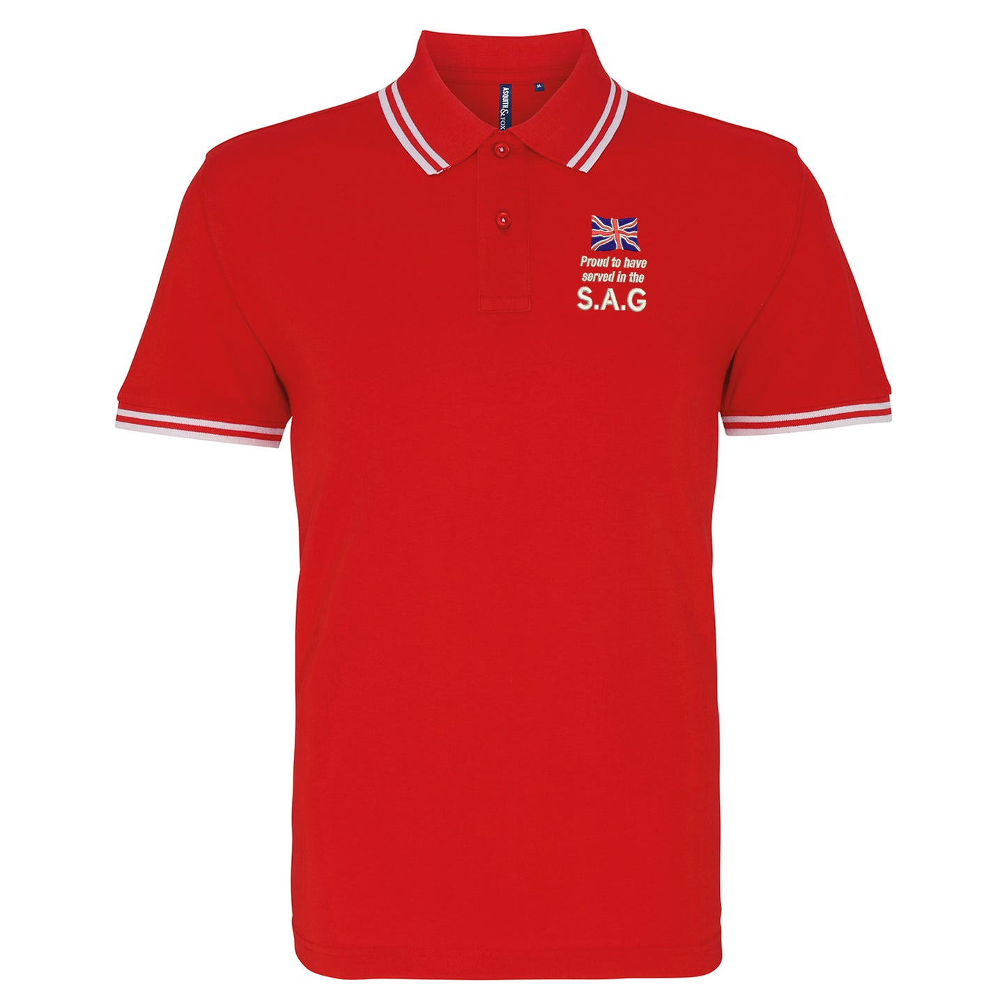 Proud to Have Served in The SAG Embroidered Tipped Polo Shirt