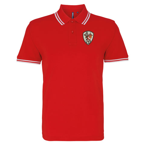 Retro Bristol City 1976 Embroidered Tipped Polo Shirt