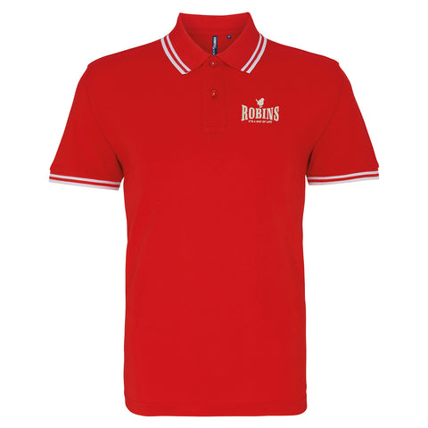 Robins It's a Way of Life Embroidered Tipped Polo Shirt