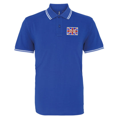 Luton Coloured Union Jack Embroidered Tipped Polo Shirt