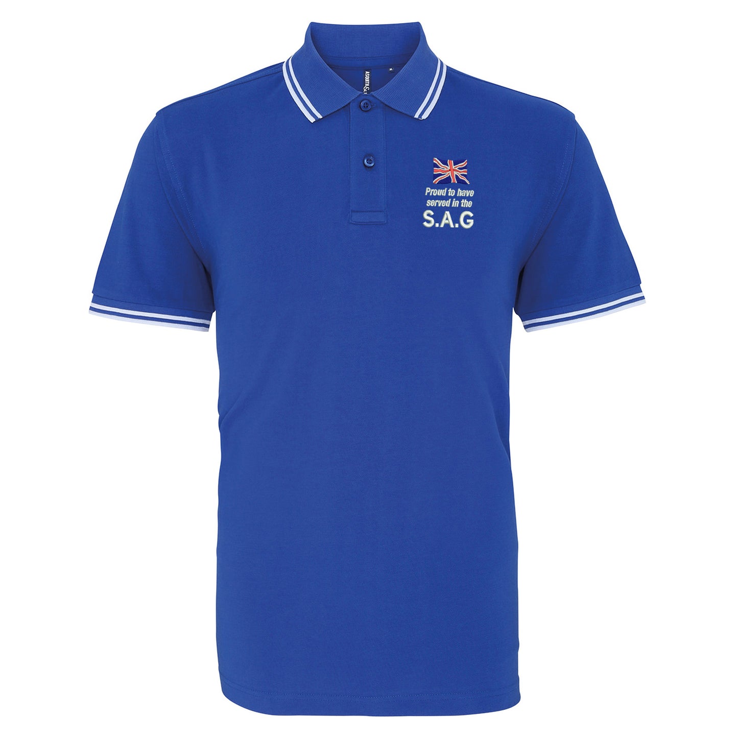 Proud to Have Served in The SAG Embroidered Tipped Polo Shirt