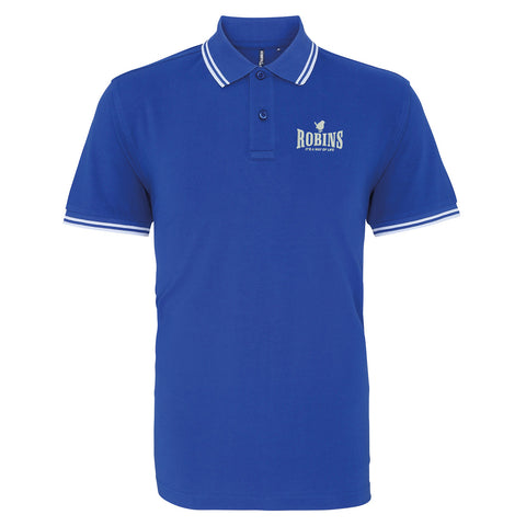 Robins It's a Way of Life Embroidered Tipped Polo Shirt