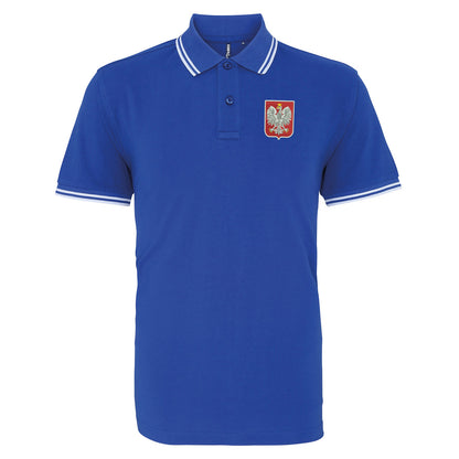 Retro Poland Embroidered Tipped Polo Shirt