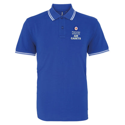 Proud to Have Served in The Air Cadets Embroidered Tipped Polo Shirt