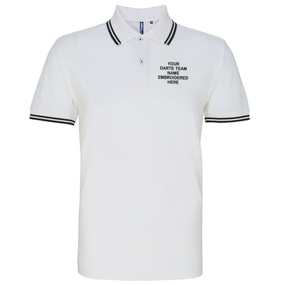 Personalised Darts Team Embroidered Tipped Polo Shirt