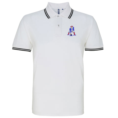 Retro New England Patriots 1972 Embroidered Tipped Polo Shirt