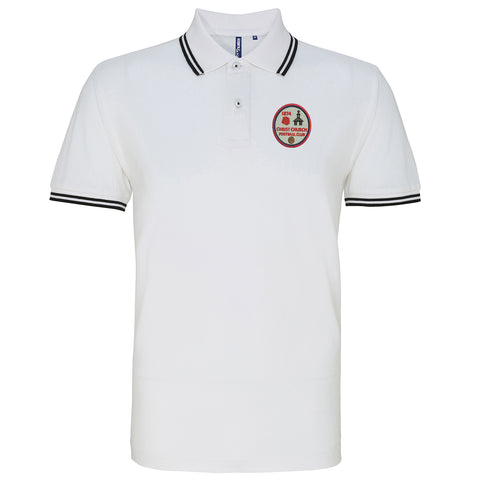 Retro Christ Church FC Embroidered Tipped Polo Shirt