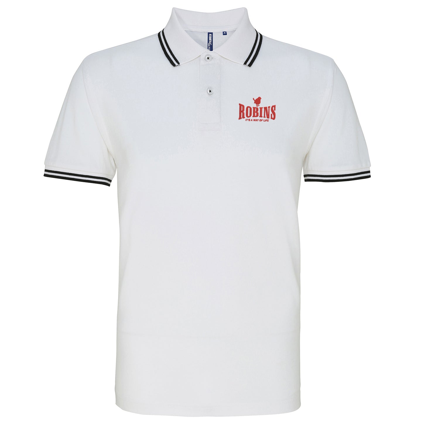 Robins It's a Way of Life Embroidered Tipped Polo Shirt