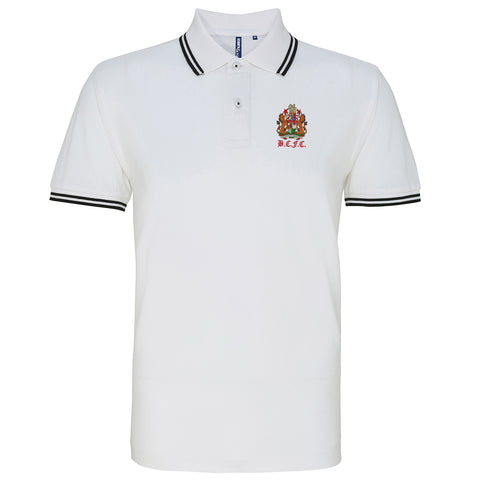 Retro Bristol City 1950s Embroidered Tipped Polo Shirt