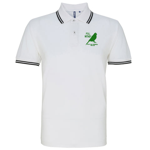 Retro Norwich Milk Cup Winners 1984-85 Embroidered Tipped Polo Shirt