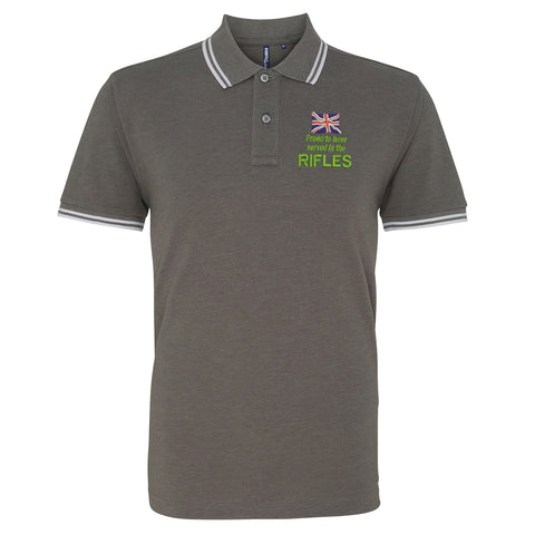 Proud to Have Served in The Rifles Embroidered Tipped Polo Shirt
