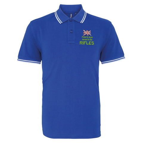 Proud to Have Served in The Rifles Embroidered Tipped Polo Shirt