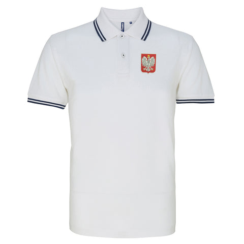 Retro Poland Embroidered Tipped Polo Shirt