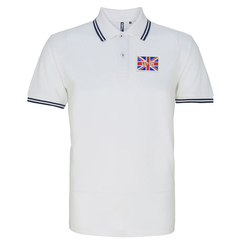 Luton Coloured Union Jack Embroidered Tipped Polo Shirt