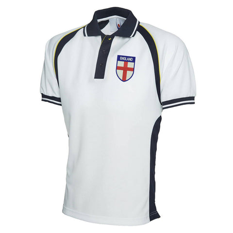 Flag of England Shield Embroidered Polyester Sports Polo Shirt