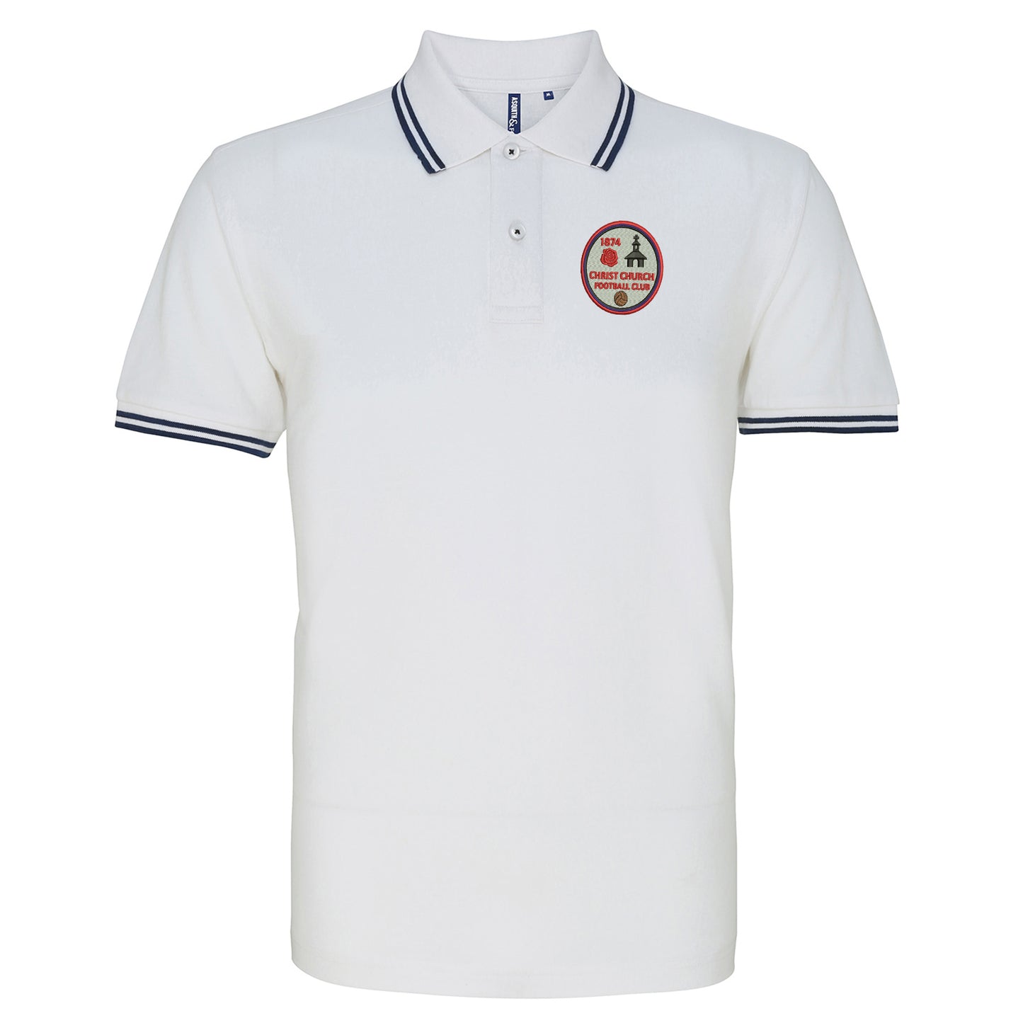 Retro Christ Church FC Embroidered Tipped Polo Shirt