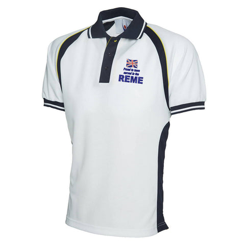 Proud to Have Served in The REME Embroidered Polyester Sports Polo Shirt