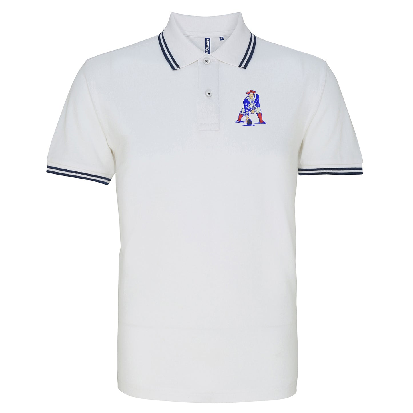 Retro New England Patriots 1972 Embroidered Tipped Polo Shirt