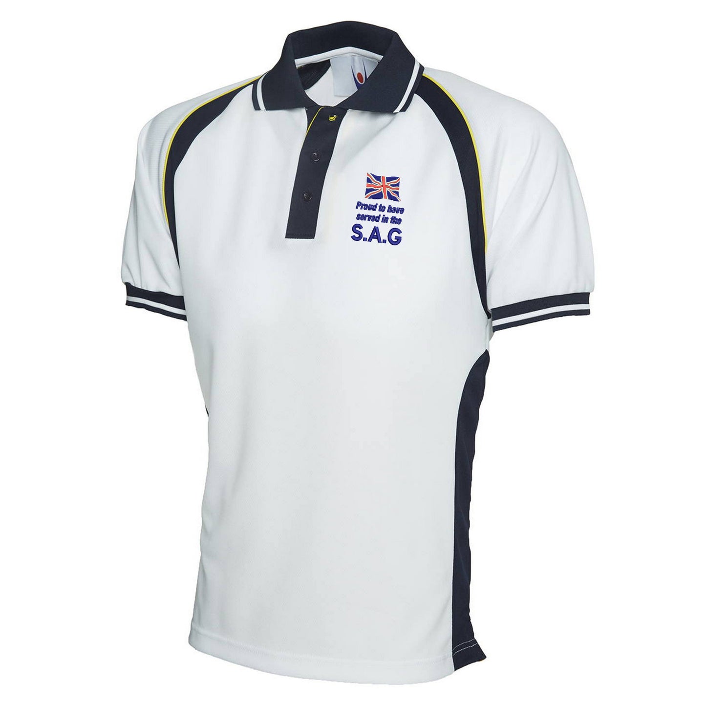 Proud to Have Served in The SAG Embroidered Polyester Sports Polo Shirt