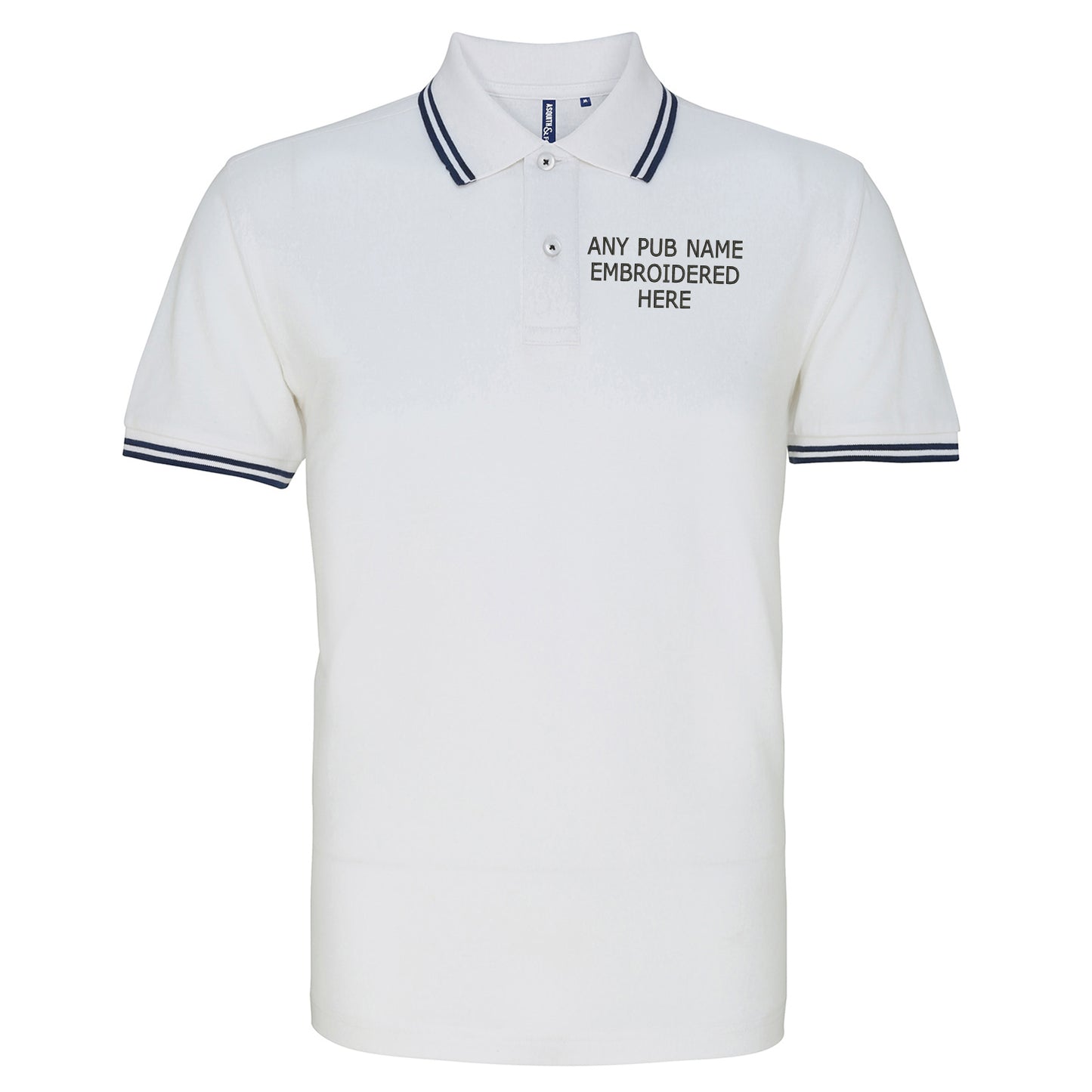 Personalised Embroidered Pub Embroidered Tipped Polo Shirt