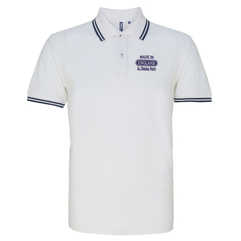 Made in England All Original Parts Embroidered Tipped Polo Shirt