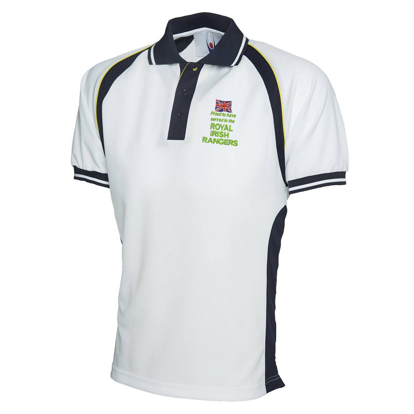 Proud to Have Served in The Royal Irish Rangers Embroidered Polyester Sports Polo Shirt