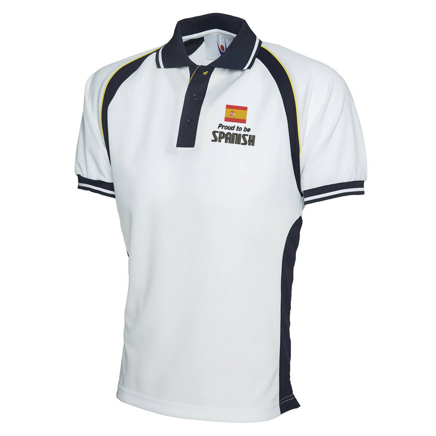 Proud to be Spanish Embroidered Polyester Sports Polo Shirt