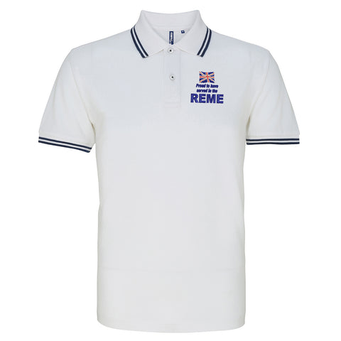 Proud to Have Served in The REME Embroidered Tipped Polo Shirt