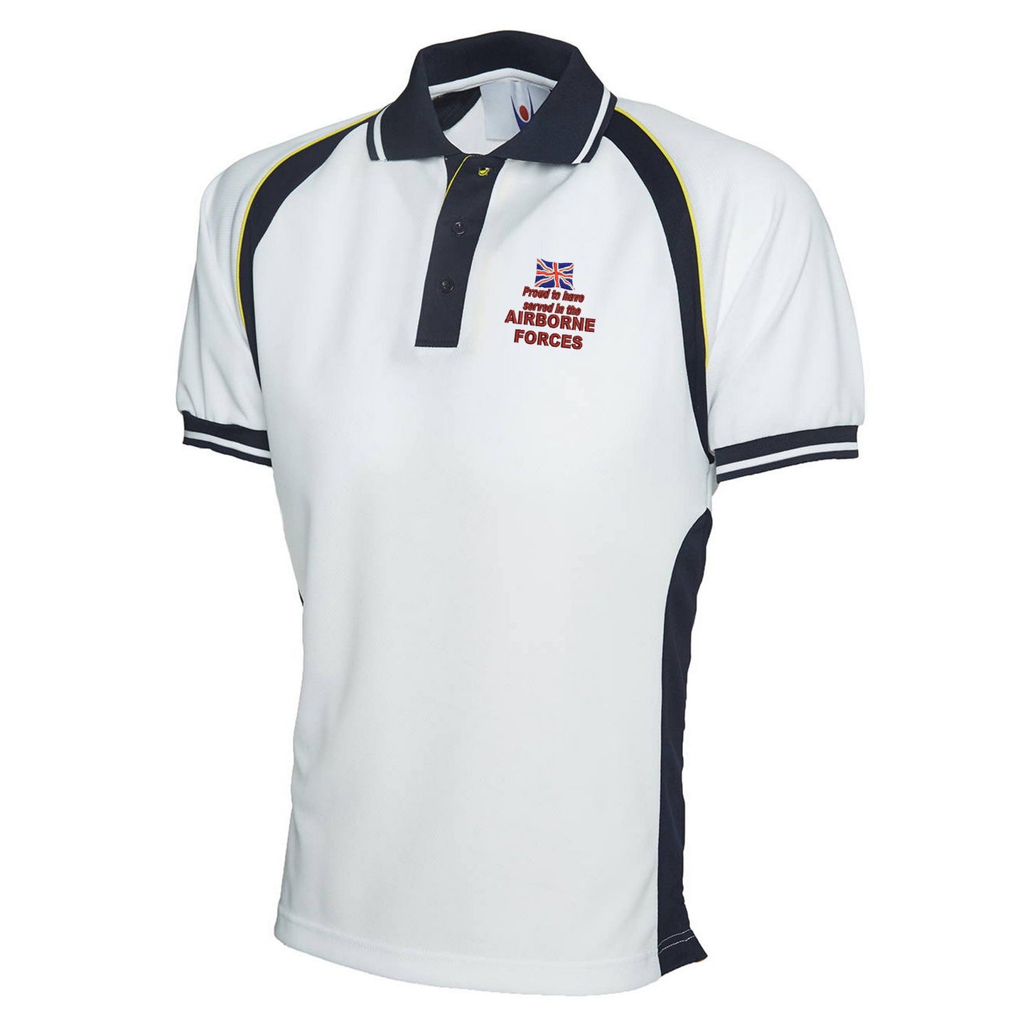 Proud to Have Served in The Airborne Forces Embroidered Polyester Sports Polo Shirt