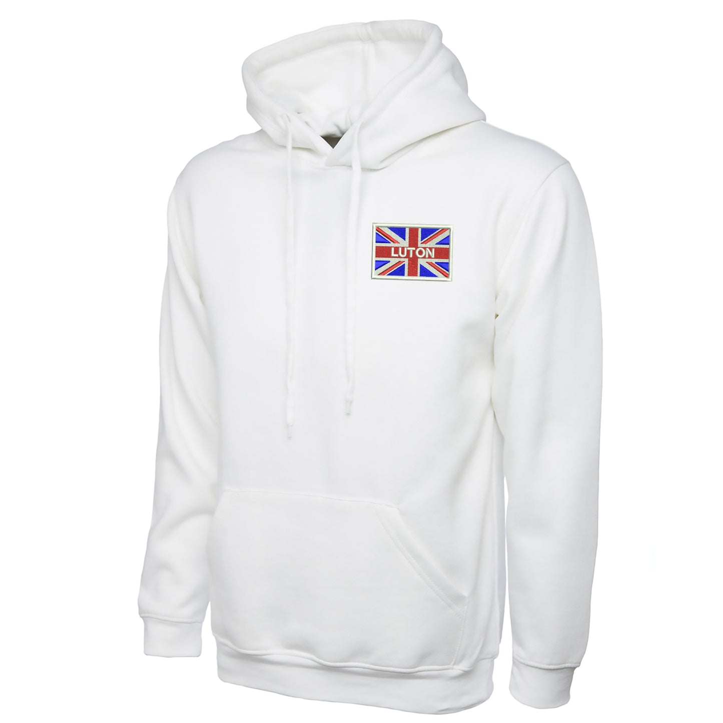 Luton Coloured Union Jack Embroidered Classic Hoodie