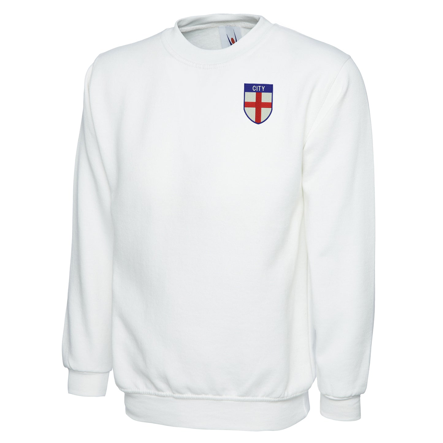 City Flag of England Shield Embroidered Classic Sweatshirt