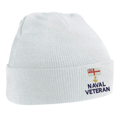 White Ensign Naval Anchor Veteran Beanie Hat