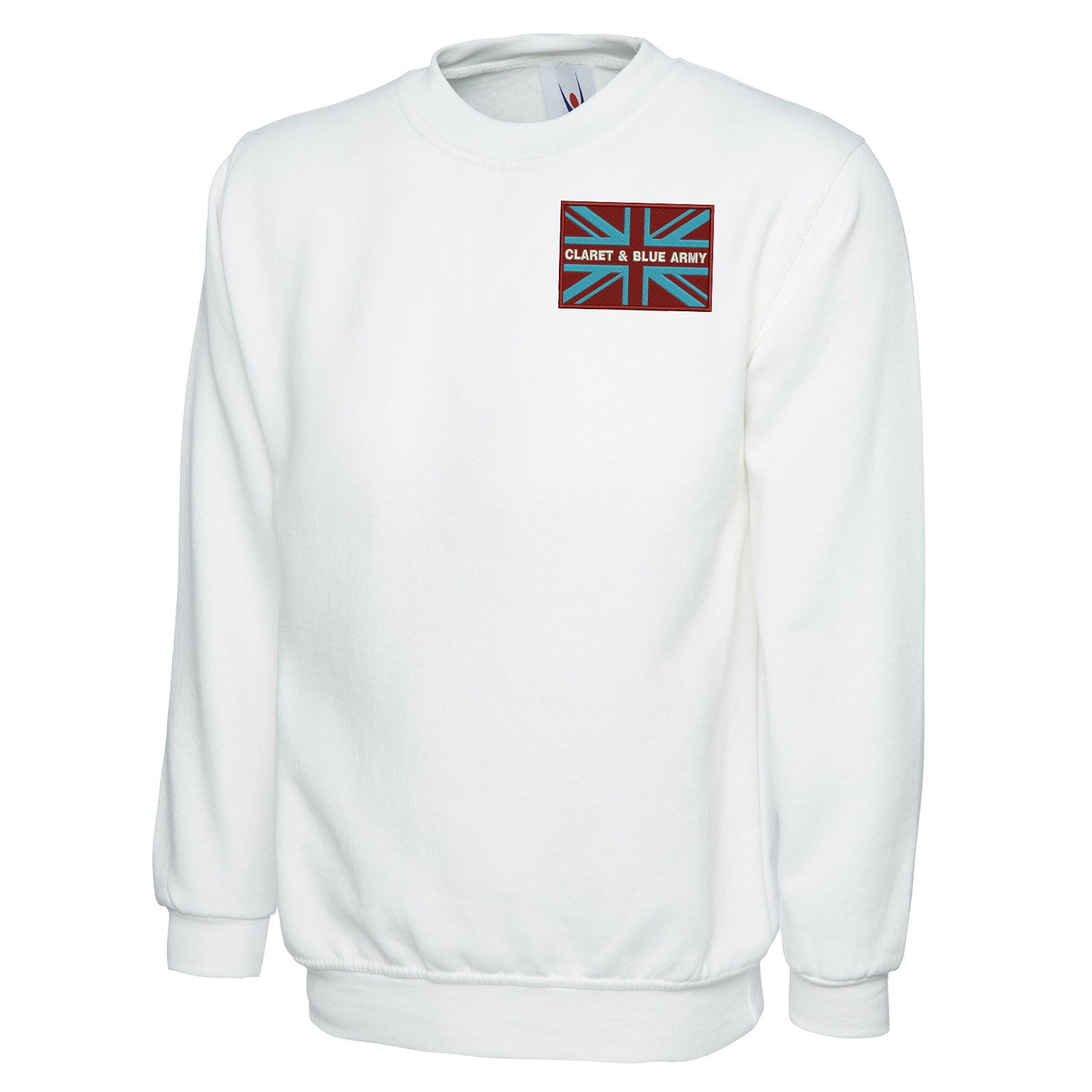 Claret & Blue Army Coloured Union Jack Sweatshirt