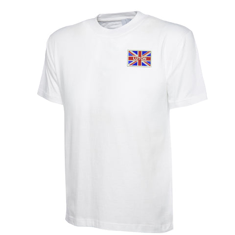 Luton Coloured Union Jack Embroidered Classic T-Shirt