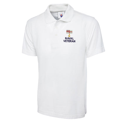 White Ensign Naval Anchor Veteran Embroidered Classic Polo Shirt