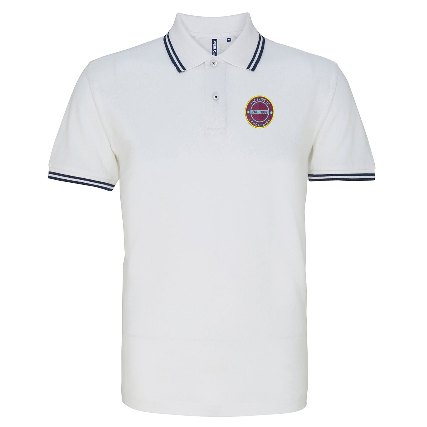 The Pride of Lancashire 1882 Embroidered Tipped Polo Shirt