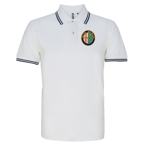 Embroidered Alfa Romeo Logo Golden Polo Shirt UK