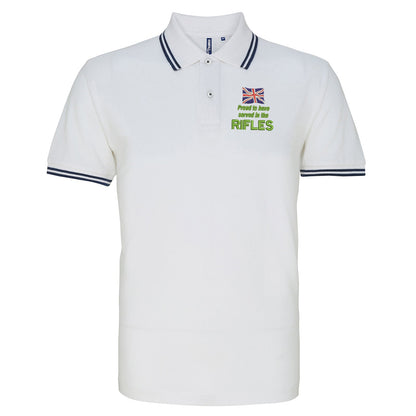 Proud to Have Served in The Rifles Embroidered Tipped Polo Shirt