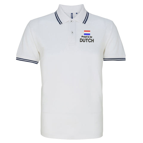 Proud to be Dutch Embroidered Tipped Polo Shirt