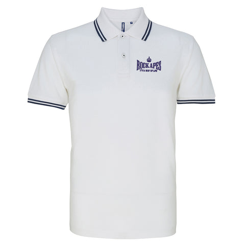 Rock Apes It's a Way of Life Embroidered Tipped Polo Shirt