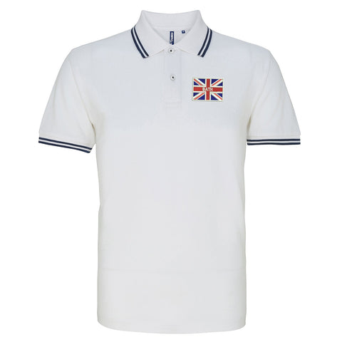 Bath Union Jack Embroidered Tipped Polo Shirt