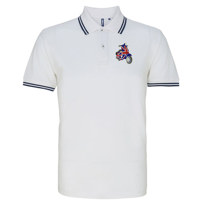 MOD Union Jack Scooter Embroidered Tipped Polo Shirt