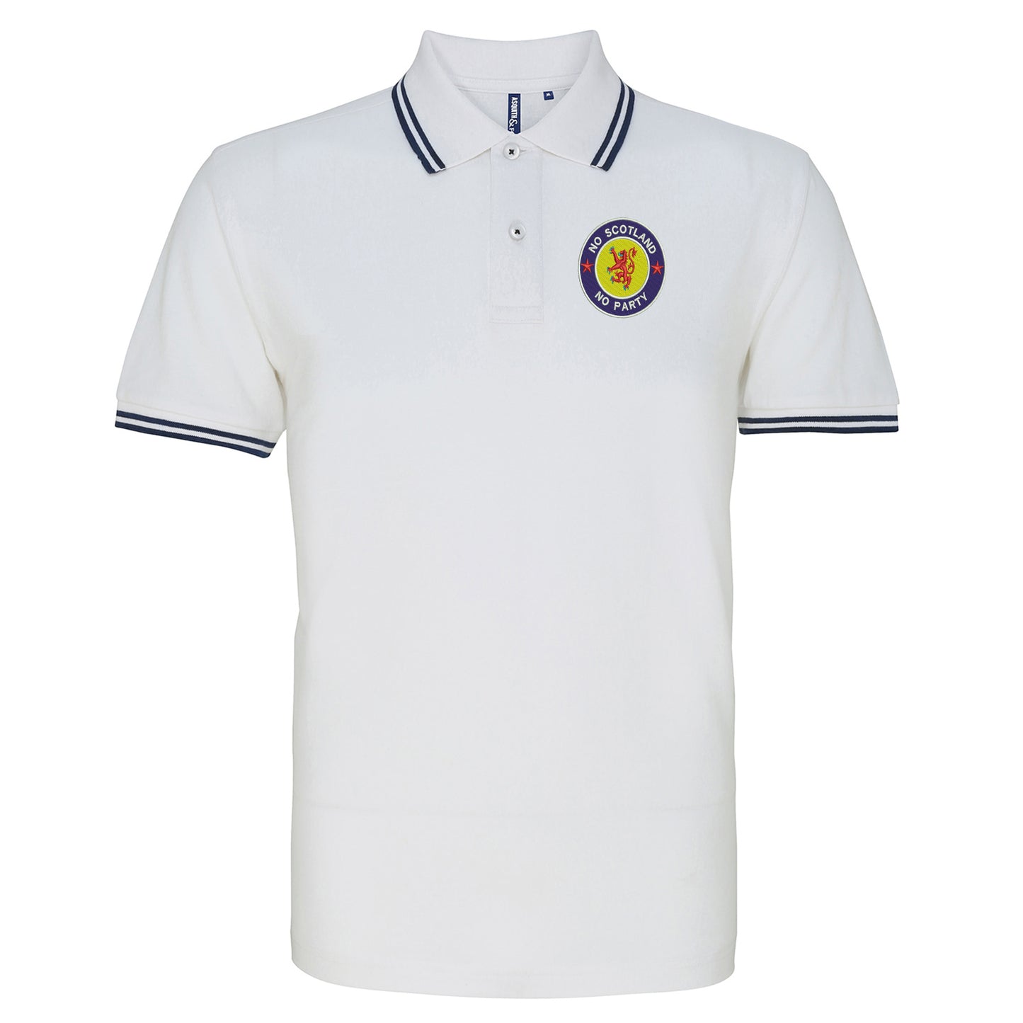 No Scotland No Party Embroidered Tipped Polo Shirt