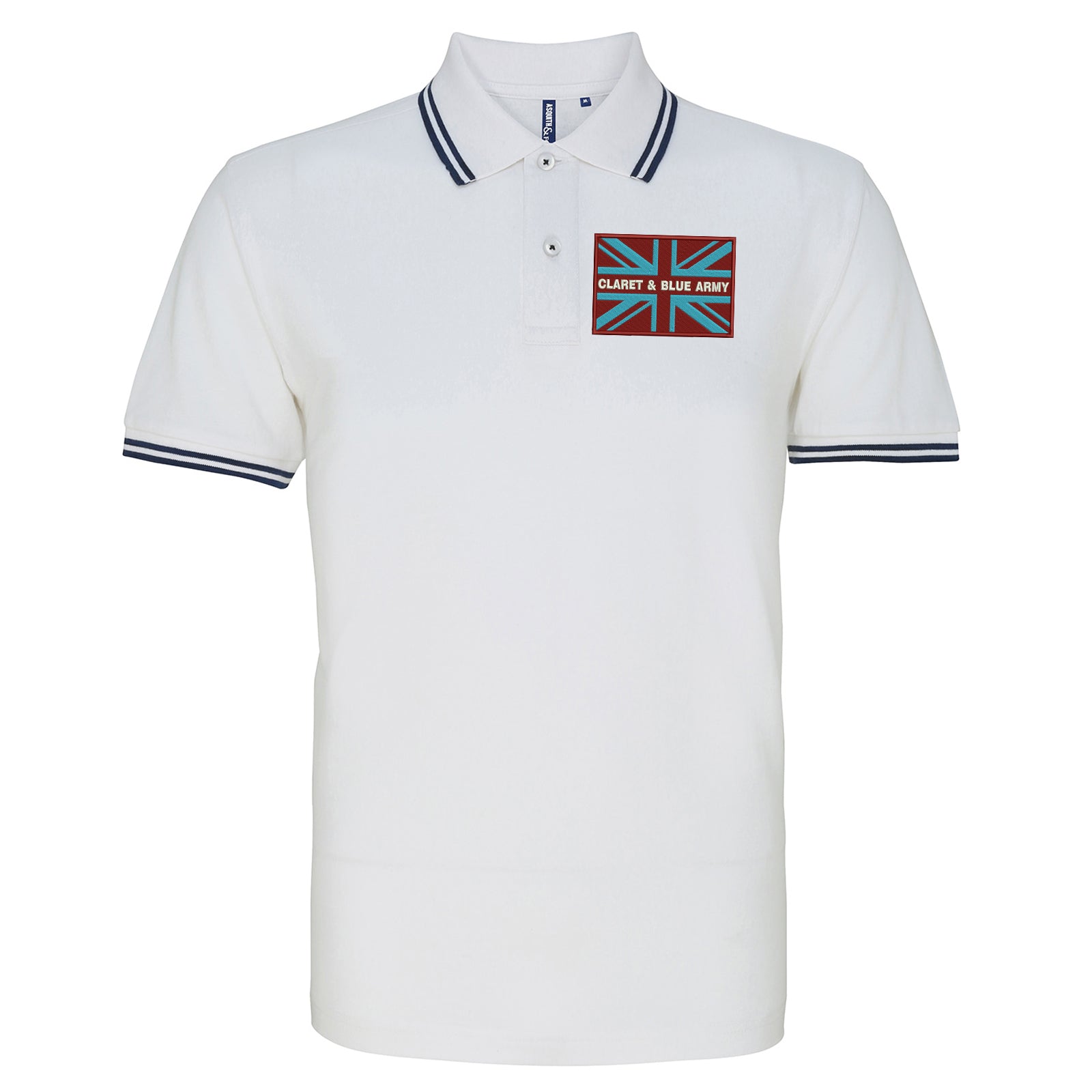 Claret & Blue Army Coloured Union Jack Polo Shirt