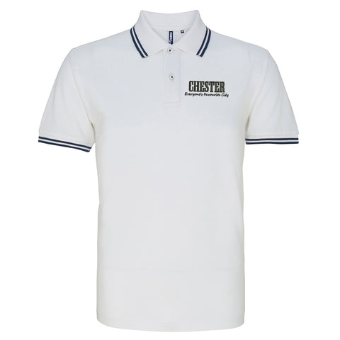 Chester Everyone's Favourite City Embroidered Tipped Polo Shirt