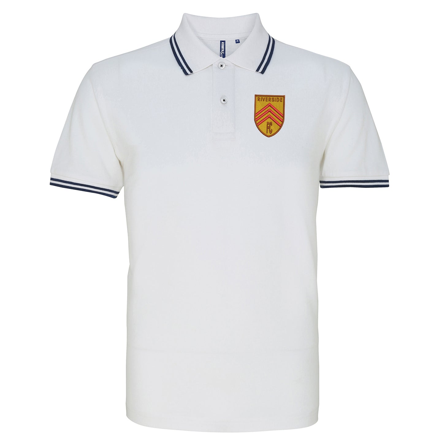 Retro Riverside FC Embroidered Tipped Polo Shirt